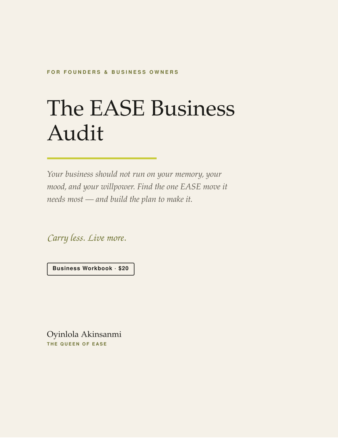 EASE Business Audit Workbook