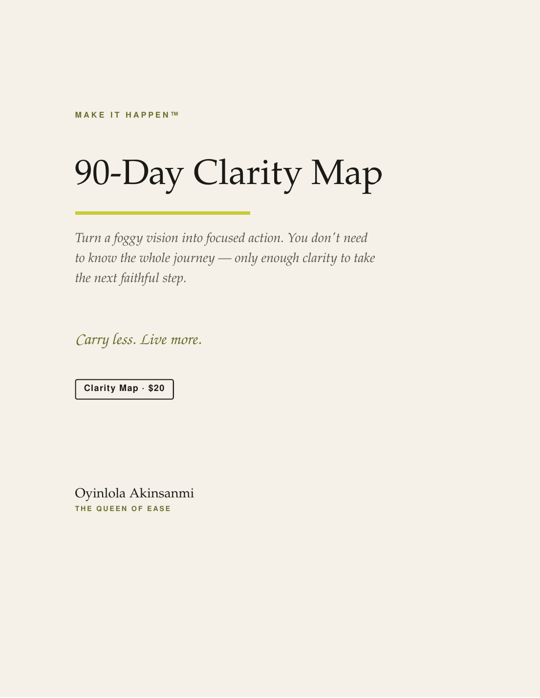 90-Day Clarity Map cover